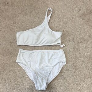 Calvin klein White One-Shoulder Bikini Set - Women Swim